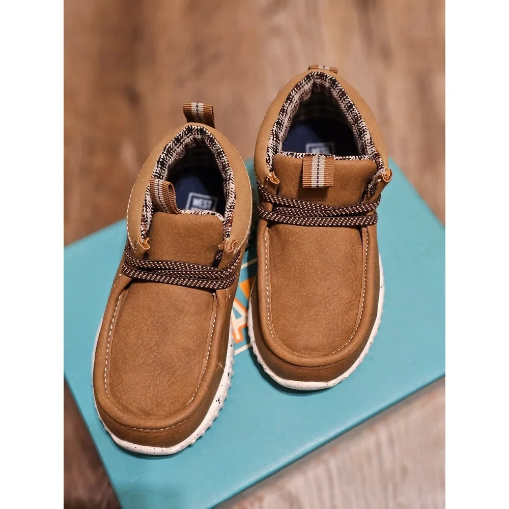 West Harris Lil Holden Kids Tan Chukka Moc Toe Lace Up Boots Size 8M 704027